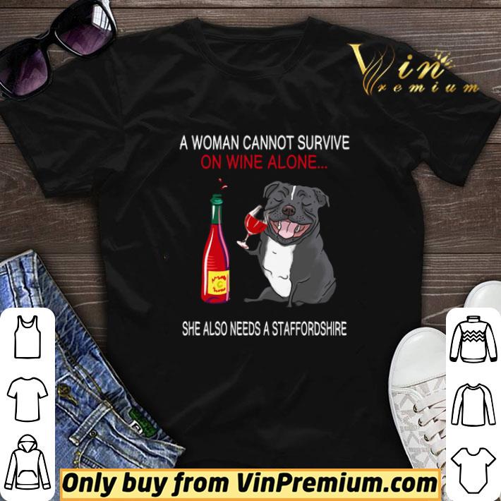 A woman cannot survive on wine alone she also needs a Staffordshire shirt sweater