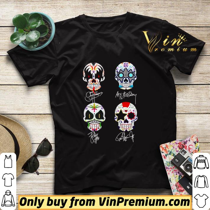 49b421a8 sugar skull kiss band signatures shirt sweater 4 - Sugar skull Kiss band signatures shirt sweater