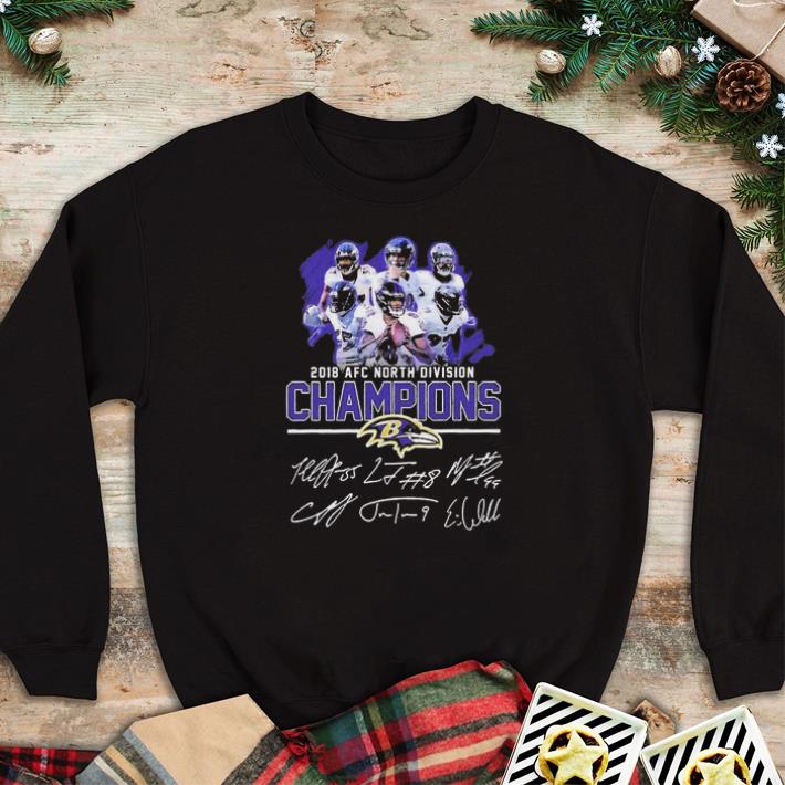 af634174 funny baltimore ravens 2018 afc north division champions signatures tshirt sweater 4 - Funny Baltimore Ravens 2018 AFC North Division Champions signatures tshirt sweater