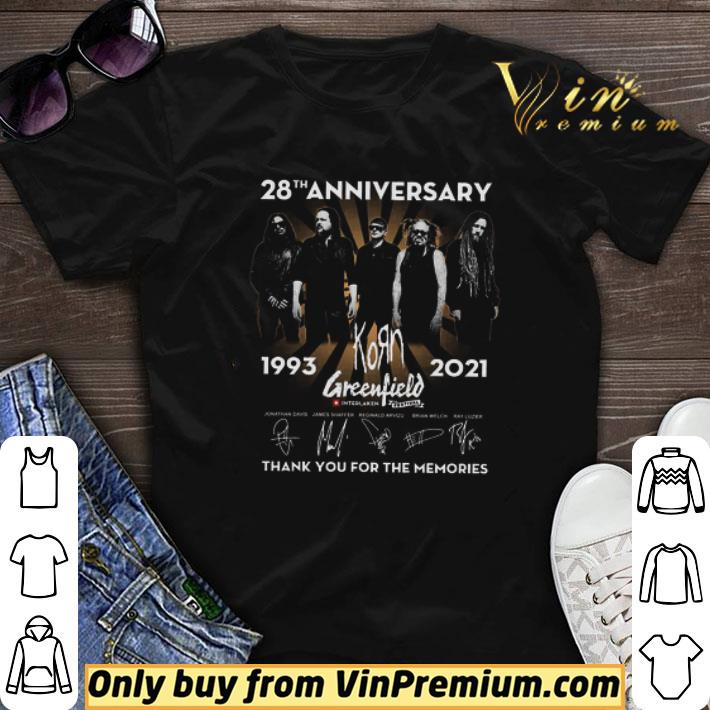 28th Anniversary 1993 2021 Korn Greenfield Signature Thank You For The Memories shirt sweater