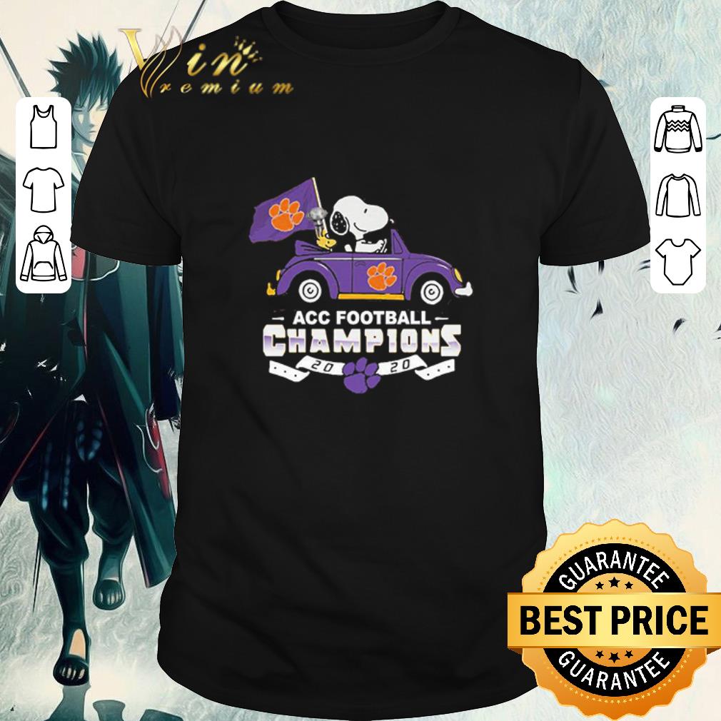 Original Clemson Tigers Snoopy and Woodstock diver car Acc football Champions 2020 shirt