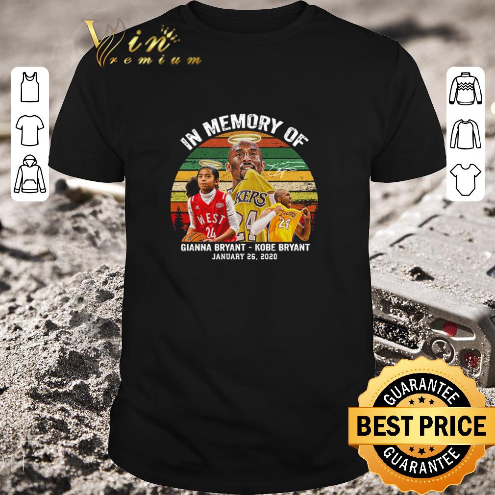 Hot In Memory Of Gianna Bryant And Kobe Bryant January 26 2020 Signature Vintage Retro shirt