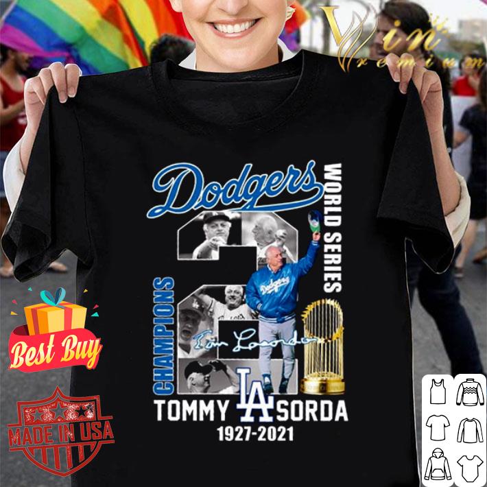 Original LA Dodgers World Series Champions Tommy Lasorda 1927-2021 Signed shirt