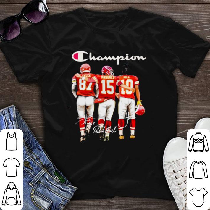 Funny Kansas City Chiefs champion Kelce Mahomes Hill signature shirt sweater