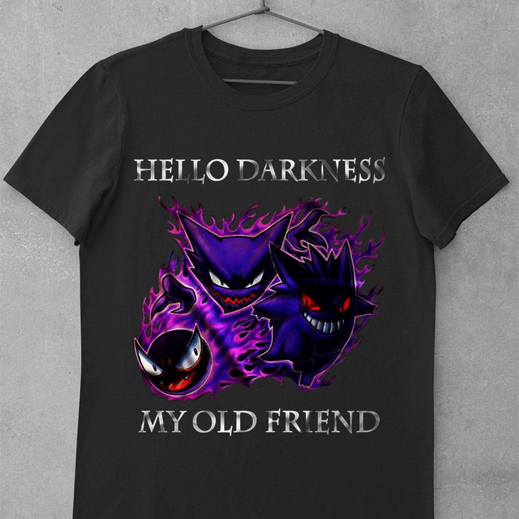 Funny Pokemon Gengar Haunter Gastly Hello Darkness My Old Friend Shirt ...