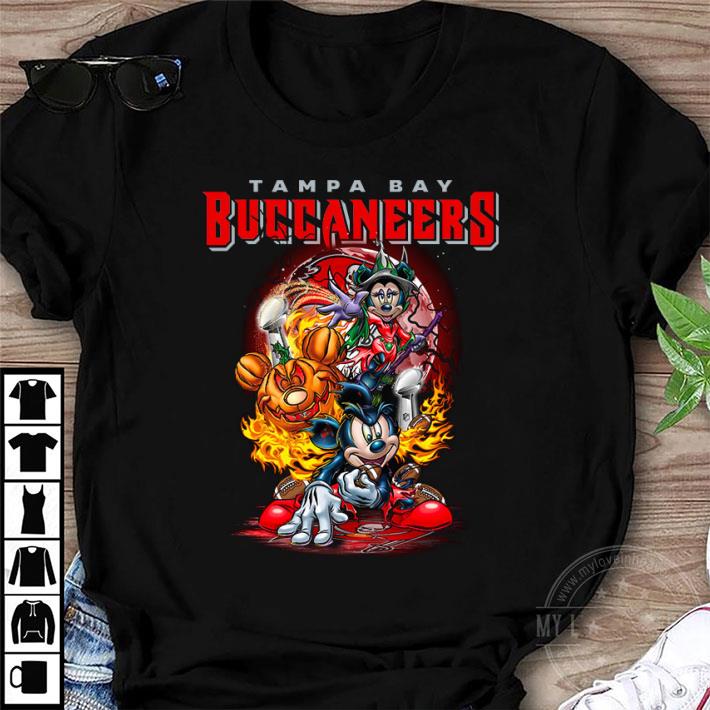 Awesome Tampa Bay Buccaneers Mickey mouse and Minnie mouse shirt