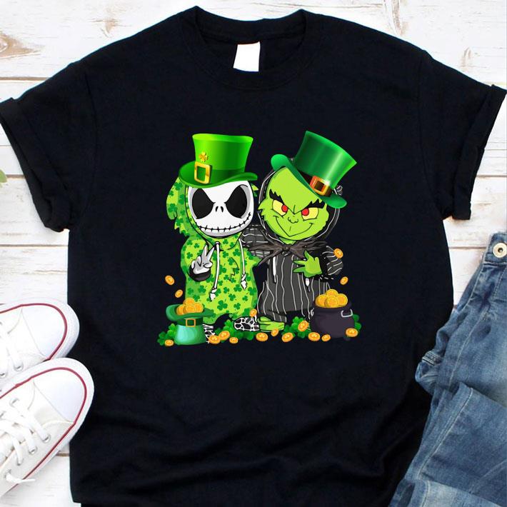 Original Disney Jack Skellington and Baby Grinch St Patrick's Day Shirt