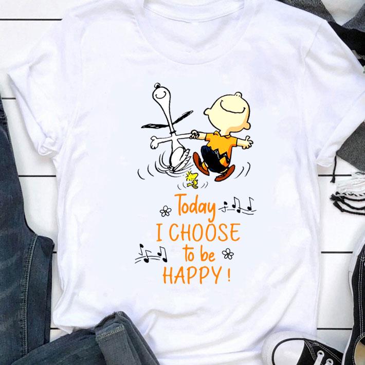Hot Snoopy Charlie Brown Woodstock today i choose to be happy shirt