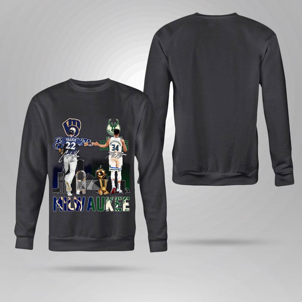 Awesome Milwaukee Sports Teams Christian Yelich Giannis Antetokounmpo Signatures Shirt, Milwaukee Bucks, Milwaukee Brewers Milwaukee Sports Teams Christian Yelich Giannis Antetokounmpo Signatures Shirt Milwaukee Bucks Milwaukee Brewers 4 - Awesome Milwaukee Sports Teams Christian Yelich Giannis Antetokounmpo Signatures Shirt, Milwaukee Bucks, Milwaukee Brewers