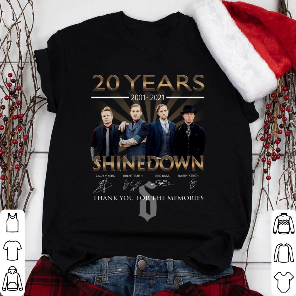 Awesome 20 Years 2001-2021 Shinedown band rock Signed Thank You For The Memories Shirt
