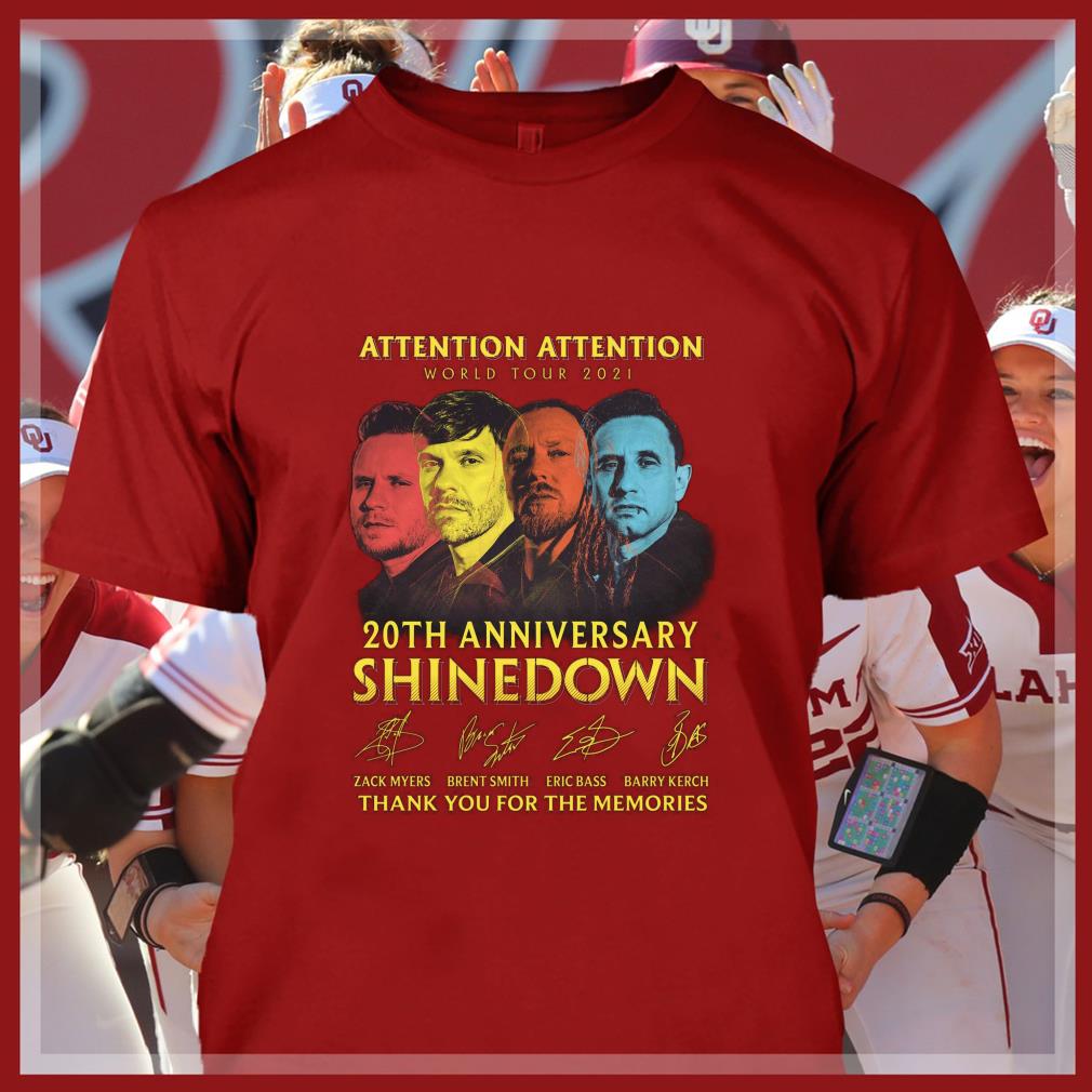 Awesome 2021 ATTENTION ATTENTION World Tour 20th anniversary Shinedown signatures thank memories shirt 2021 ATTENTION ATTENTION World Tour 20th anniversary Shinedown signatures thank memories shirt 4 - Awesome 2021 ATTENTION ATTENTION World Tour 20th anniversary Shinedown signatures thank memories shirt