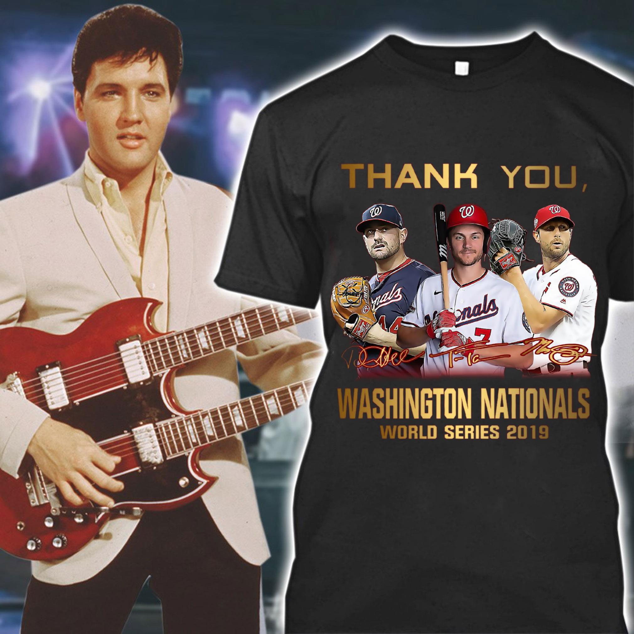 Best Daniel Murphy Trea Turner Max Scherzer Thank You Signatures Washington Nationals World Series 2019 Shirt