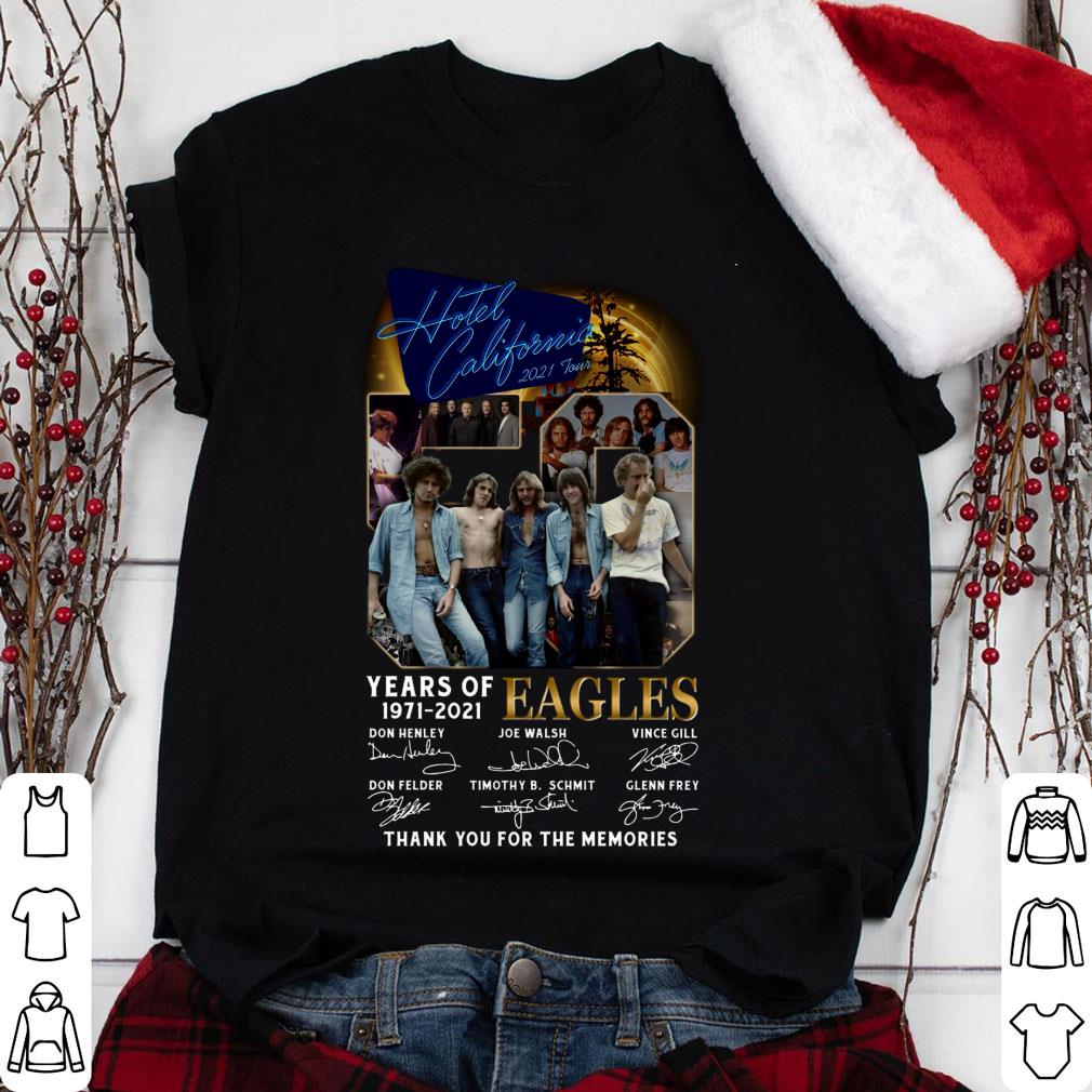 Funny Eagles Band Rock 50 Years Of 1971-2021 Signatures Thank You Hotel California 2021 Tour Shirt Eagles Band Rock 50 Years Of 1971 2021 Signatures Thank You Hotel California 2021 Tour Shirt 1 - Funny Eagles Band Rock 50 Years Of 1971-2021 Signatures Thank You Hotel California 2021 Tour Shirt