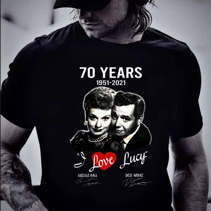 Hot I Love Lucy sitcom 70 years 1951-2021 Lucille Ball Desi Arnaz Signatures Shirt I Love Lucy sitcom 70 years 1951 2021 Lucille Ball Desi Arnaz Signatures Shirt 2 - Hot I Love Lucy sitcom 70 years 1951-2021 Lucille Ball Desi Arnaz Signatures Shirt