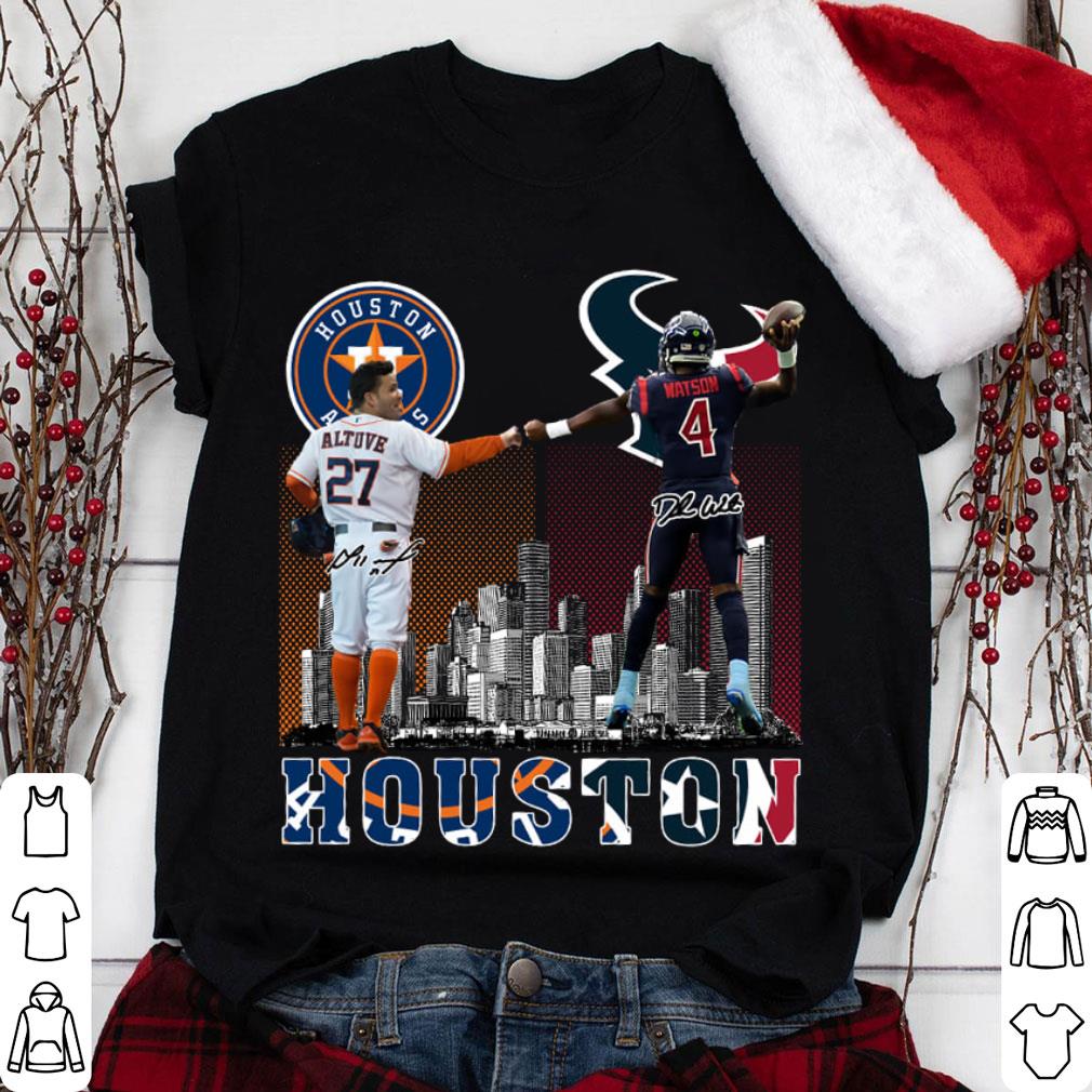 José Altuve Deshaun Watson Signatures Houston Astros Houston Texans Shirt 1 - Official José Altuve Deshaun Watson Signatures Houston Astros Houston Texans Shirt