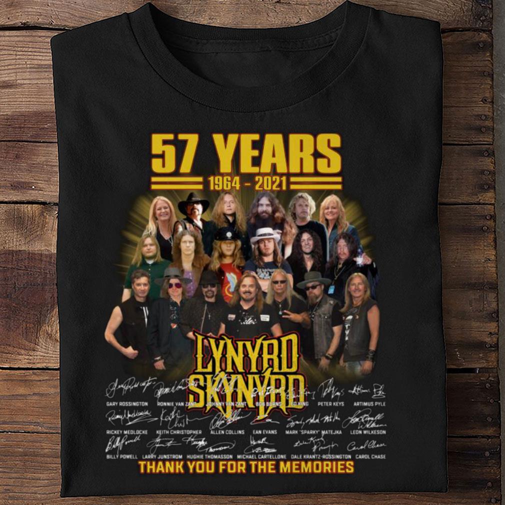 Best Lynyrd Skynyrd band rock 57 years 1964-2021 signatures thank you for the memories shirt Lynyrd Skynyrd band rock 57 years 1964 2021 signatures thank you for the memories shirt 2 - Best Lynyrd Skynyrd band rock 57 years 1964-2021 signatures thank you for the memories shirt