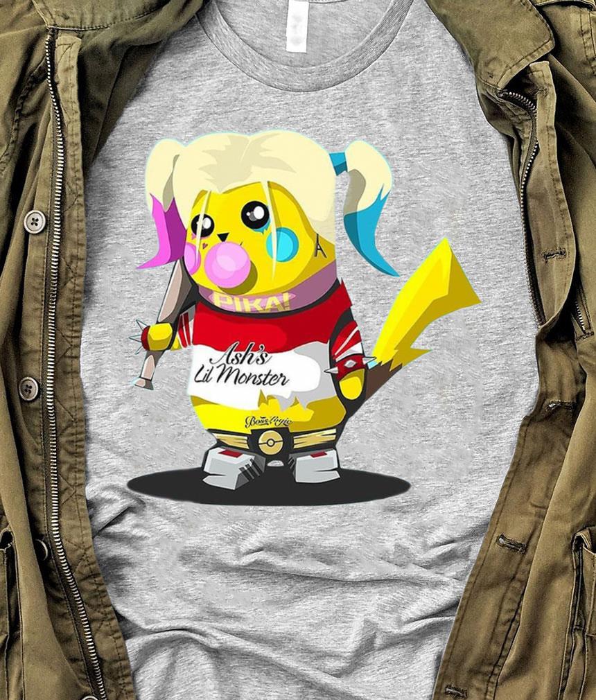 Best Pikachu mashup Harley Quinn Ash's Lil Monster Shirt