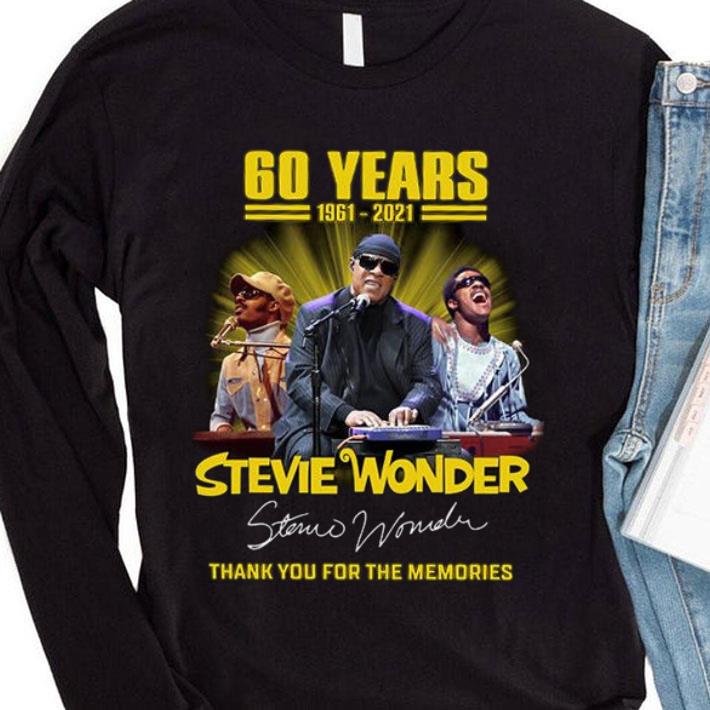 Hot Stevie Wonder 60 years 1961-2021 signature thank you for the memories shirt Stevie Wonder 60 years 1961 2021 signature thank you for the memories shirt 4 - Hot Stevie Wonder 60 years 1961-2021 signature thank you for the memories shirt