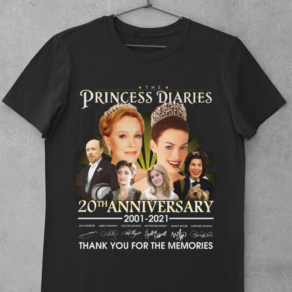 Awesome The Princess Diaries 20th anniversary 2001-2021 signatures thank you for the memories shirt The Princess Diaries 20th anniversary 2001 2021 signatures thank you for the memories shirt 1 - Awesome The Princess Diaries 20th anniversary 2001-2021 signatures thank you for the memories shirt