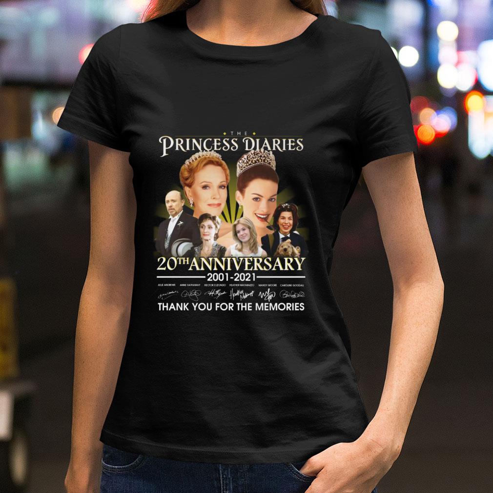 Awesome The Princess Diaries 20th anniversary 2001-2021 signatures thank you for the memories shirt The Princess Diaries 20th anniversary 2001 2021 signatures thank you for the memories shirt 2 - Awesome The Princess Diaries 20th anniversary 2001-2021 signatures thank you for the memories shirt