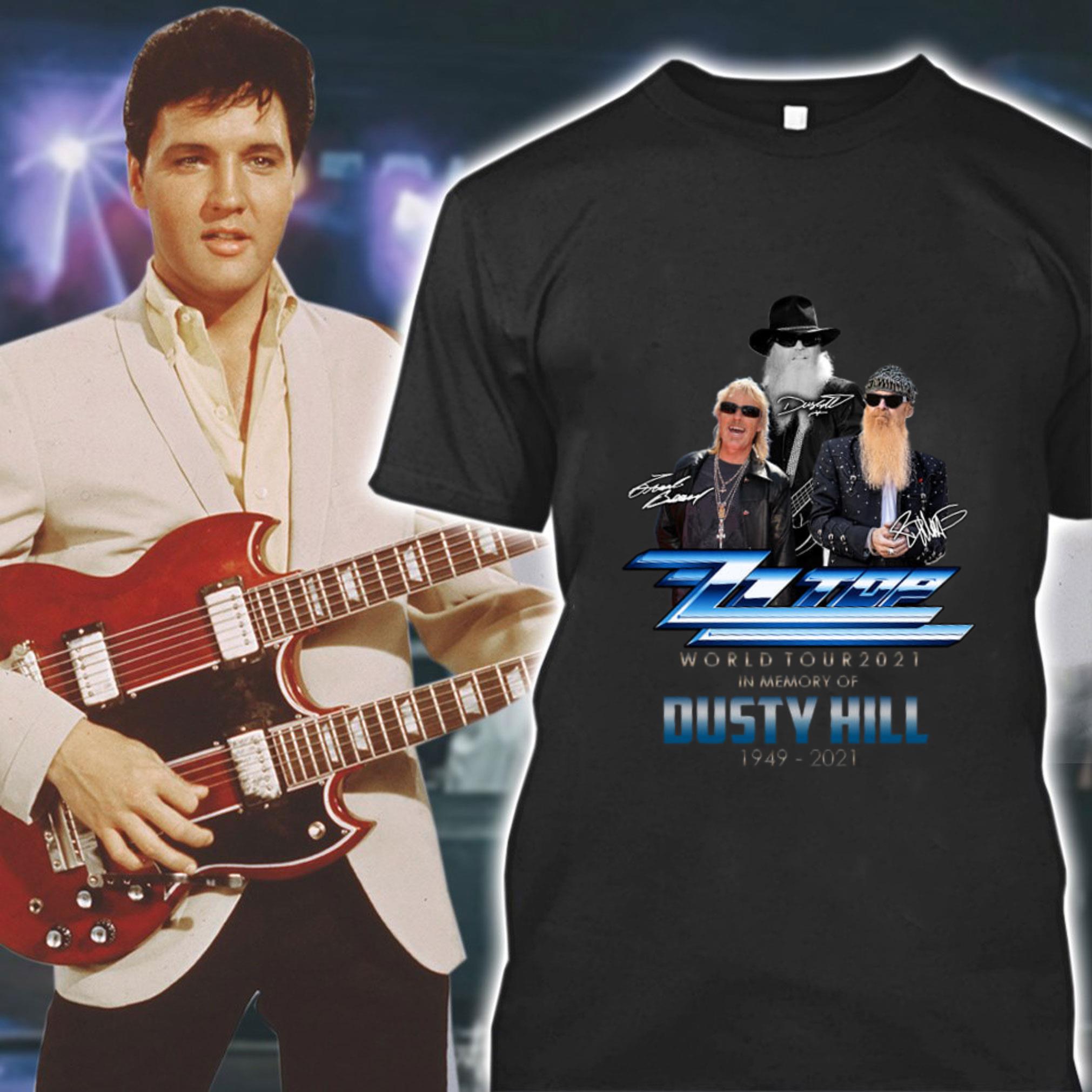 Original ZZ Top band World Tour 2021 In Memory Of Dusty Hill Rest In Peace Shirt