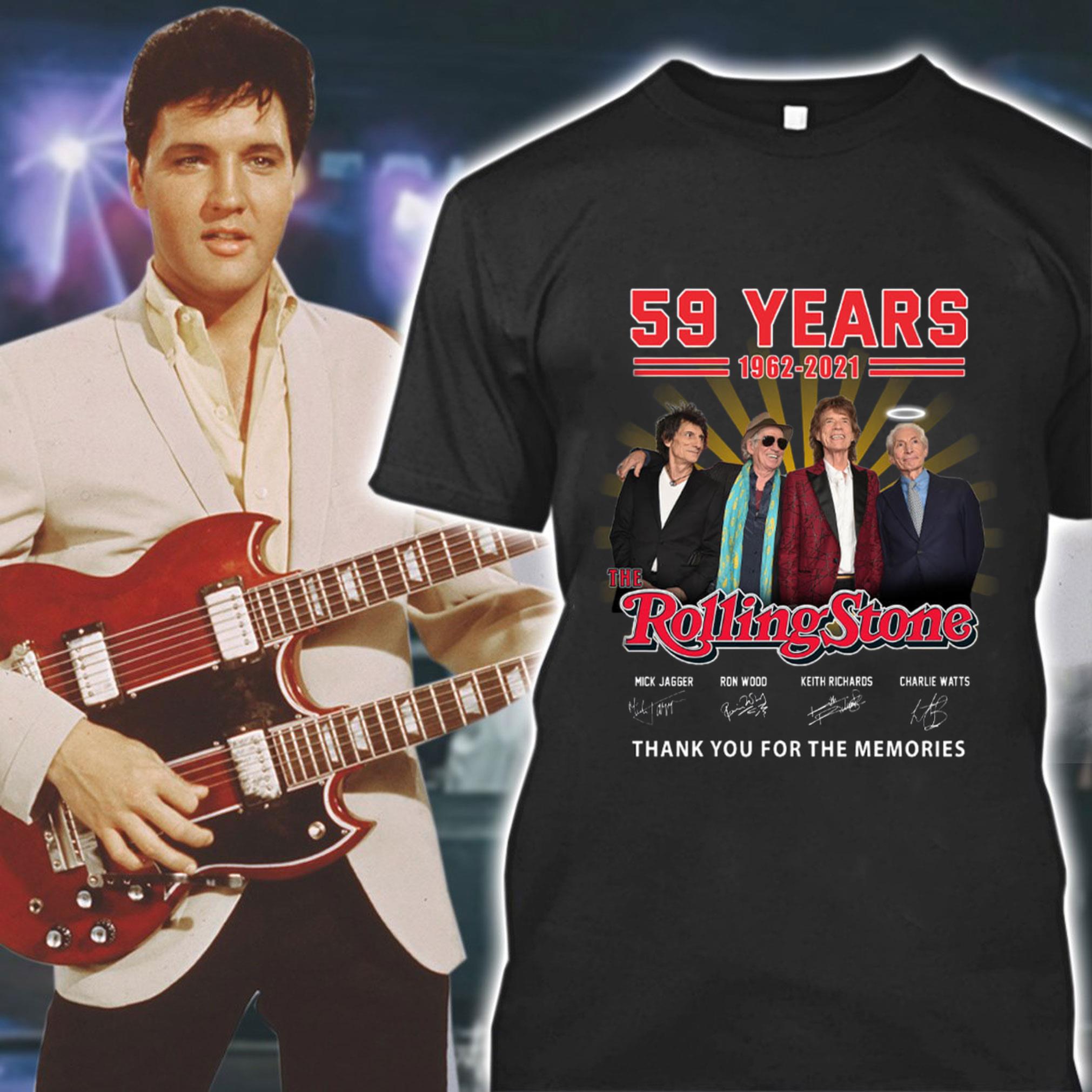 Best 2021 Rip Charlie Watts 59 Years The Rolling Stones Band Thank You For The Memories Shirt