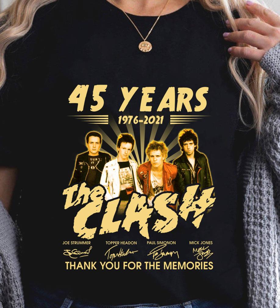Original 45 years 1976-2021 The Clash band rock signatures thank memories shirt 45 years 1976 2021 The Clash band rock signatures thank memories shirt 2 - Original 45 years 1976-2021 The Clash band rock signatures thank memories shirt