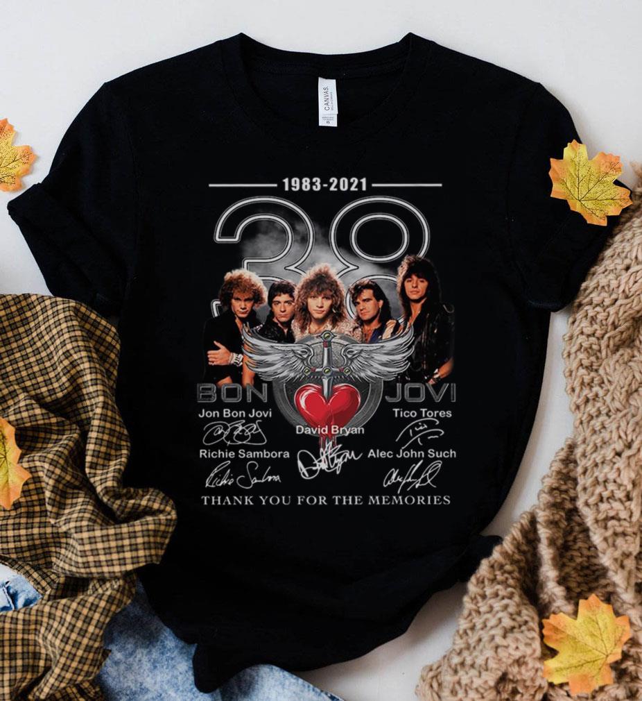 Funny Bon Jovi band member 38 years 1983-2021 thank you for the memories signatures shirt Bon Jovi band member 38 years 1983 2021 thank you for the memories signatures shirt 2 - Funny Bon Jovi band member 38 years 1983-2021 thank you for the memories signatures shirt