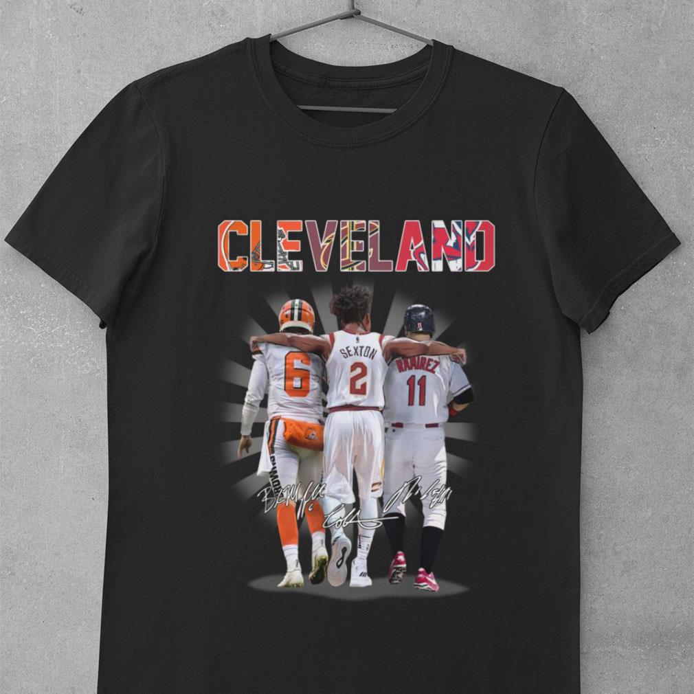 Funny Cleveland Sports Teams Cleveland Browns Cleveland Cavaliers Cleveland Indians Signatures Shirt