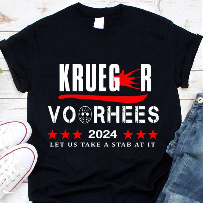 Best Halloween Krueger Voorhees 2024 let us take a stab at it shirt, Jason Voorhees, Freddy Krueger