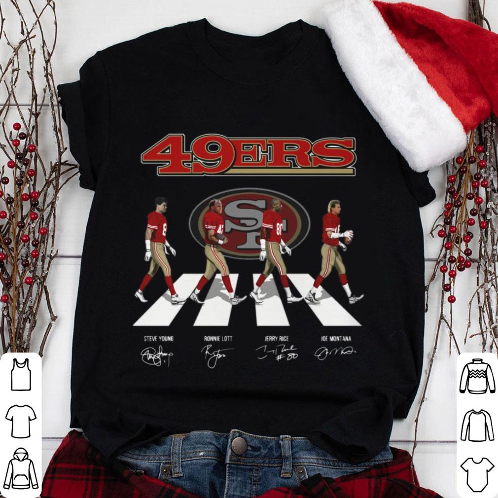 Best San Francisco 49ers Abbey Road Signatures Shirt, Steve Young, Ronnie Lott, Jerry Rice, Joe Montana