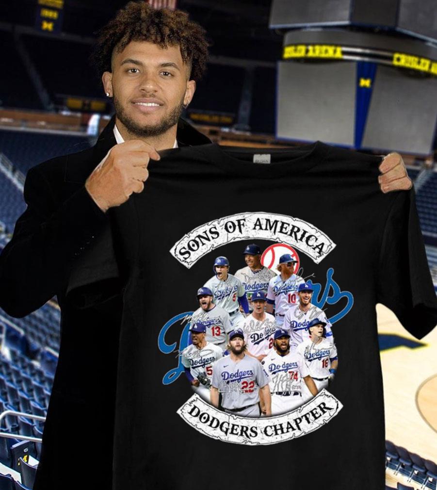 Premium Sons of America Dodgers Chapter Los Angeles Dodgers Signatures Shirt, Sons of Anarchy