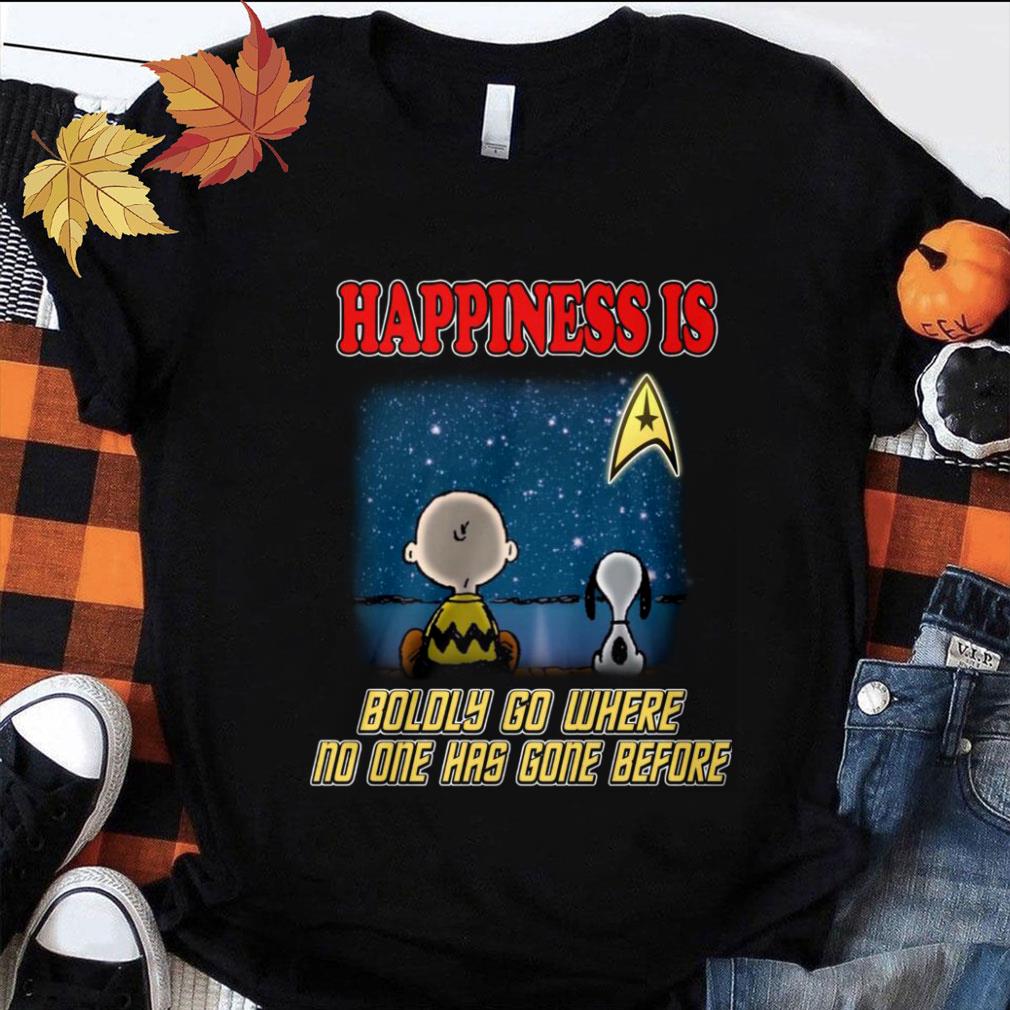 Official Star Trek Charlie Brown Snoopy Happiness Is Boldly Go Where No One Has Gone Before Shirt