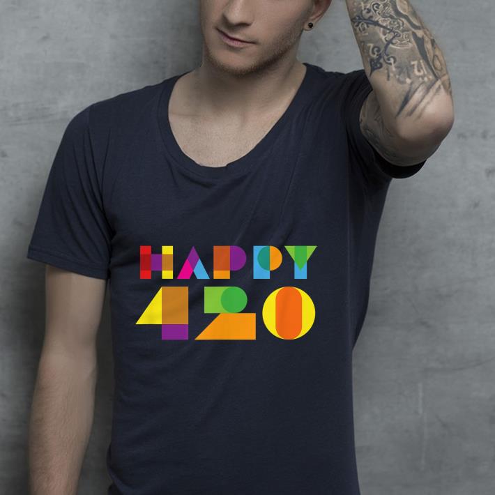 Happy 420 Psychedelic Color Weed shirt 4 - Happy 420 Psychedelic Color Weed shirt