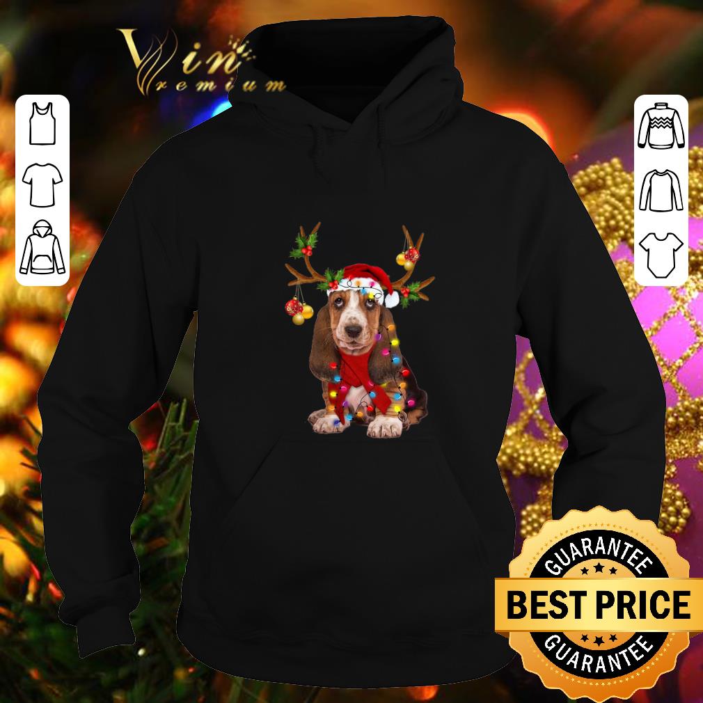 Best Basset Hound santa reindeer Christmas shirt 4 - Best Basset Hound santa reindeer Christmas shirt