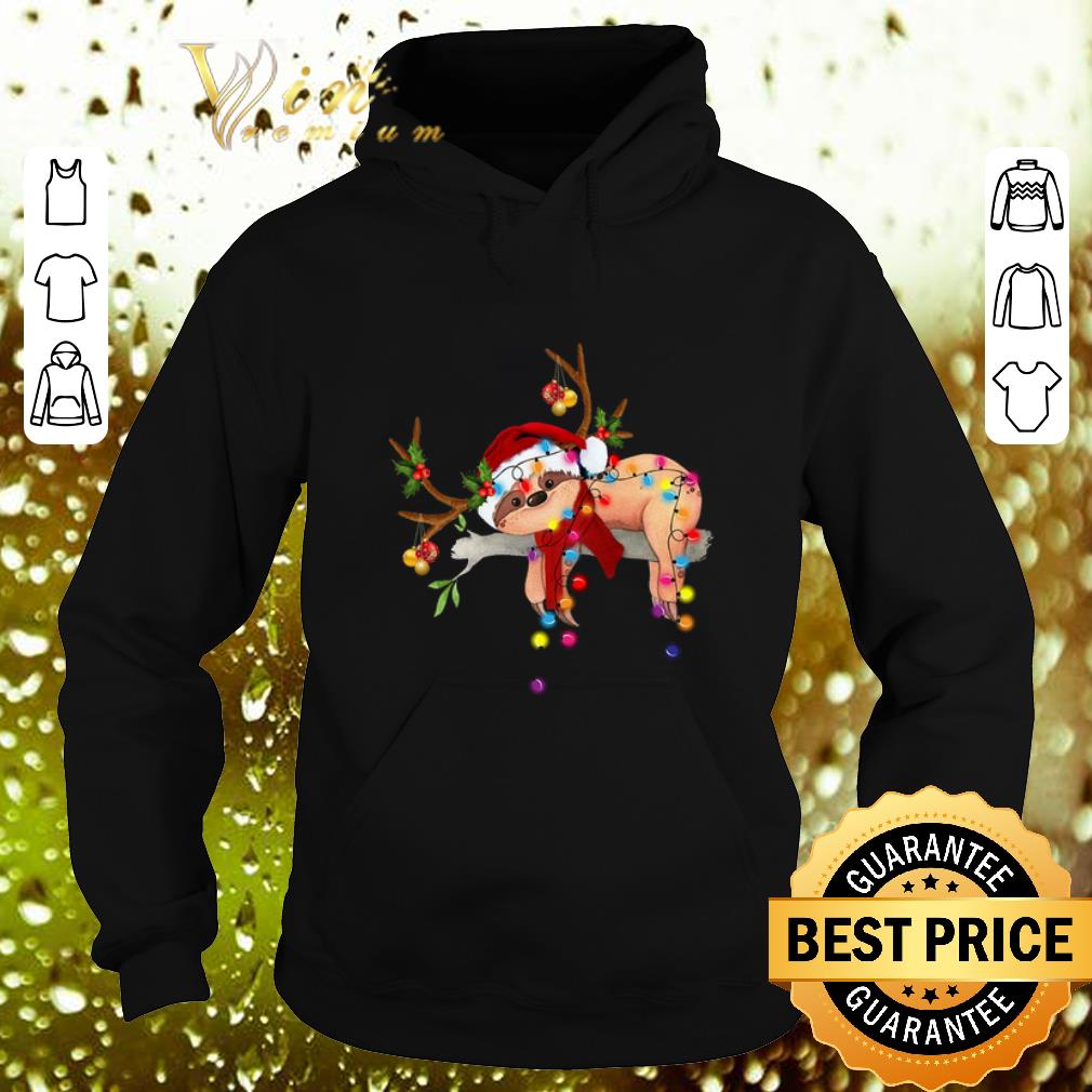 Best Sloth reindeer Christmas light shirt Best Sloth reindeer Christmas light shirt 4 - Best Sloth reindeer Christmas light shirt