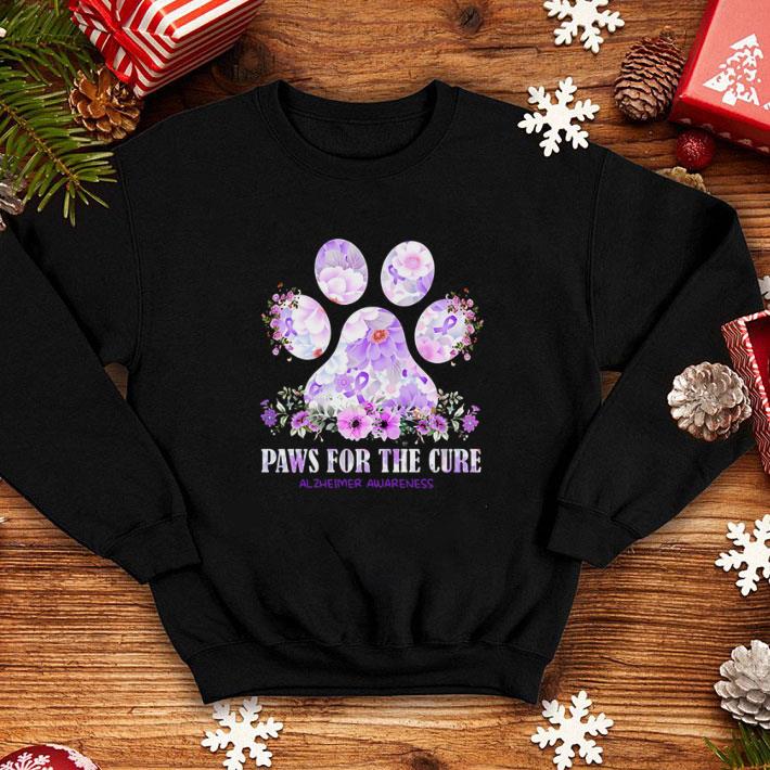 Pretty Flower paws for the cure Alzheimer awareness shirt 4 - Pretty Flower paws for the cure Alzheimer awareness shirt