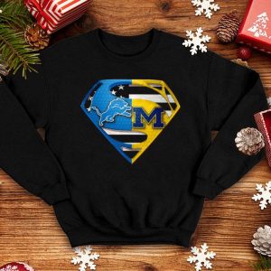 Detroit Lions And Michigan Wolverines Inside Superman shirt
