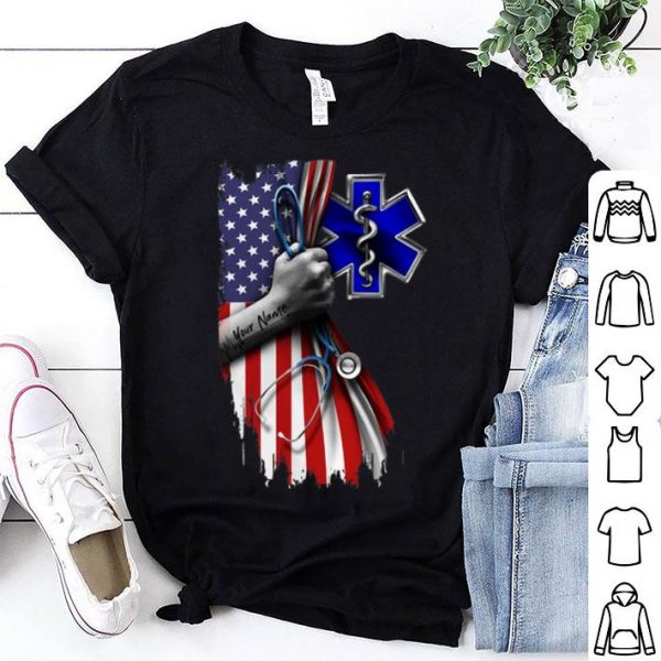 EMT Emergency Medical Technician Stethoscope American Flag shirt