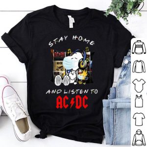 Snoopy And Woodstock Stay Home And Listen To ACDC shirt