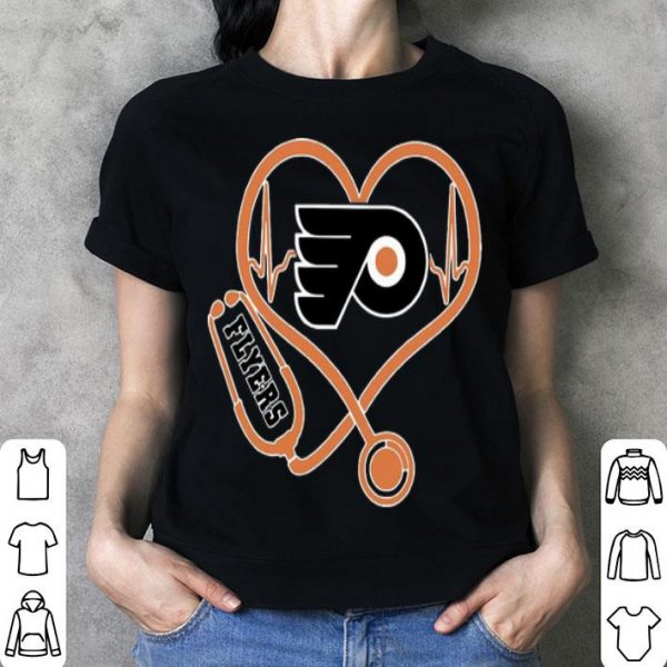 Philadelphia Flyers Nurse Heart Stethoscope Heartbeat shirt