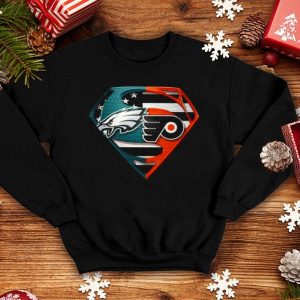 Philadelphia Eagles And Philadelphia Flyers Inside Superman shirt