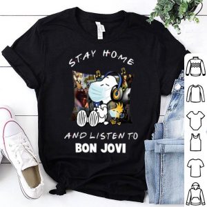 Snoopy Woodstock Stay Home And Listen To Bon Jovi shirt
