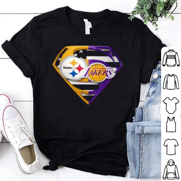 Pittsburgh Steelers And Los Angeles Lakers Inside Superman shirt