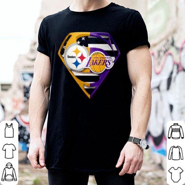 Pittsburgh Steelers And Los Angeles Lakers Inside Superman shirt