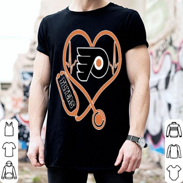 Philadelphia Flyers Nurse Heart Stethoscope Heartbeat shirt