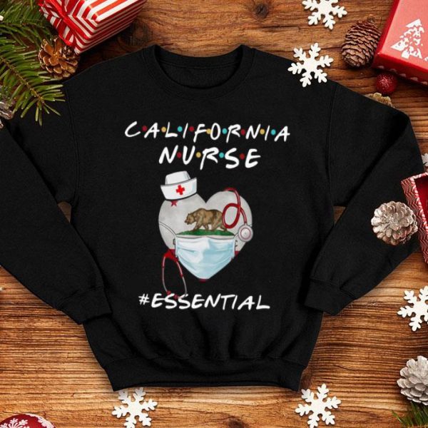 California Nurse Heart Stethoscope California Flag #Essential shirt