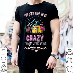 Flamingos You Don’t Have To Be Crazy To Camp With Us We Can Train You shirt