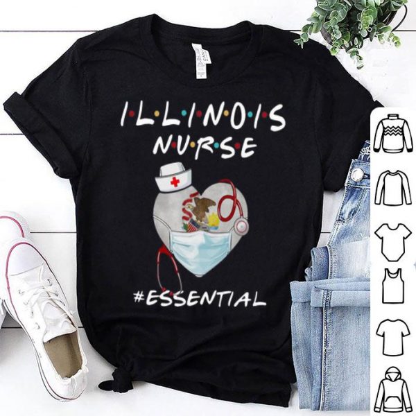 Illinois Nurse Heart Stethoscope Illinois Flag #Essential shirt