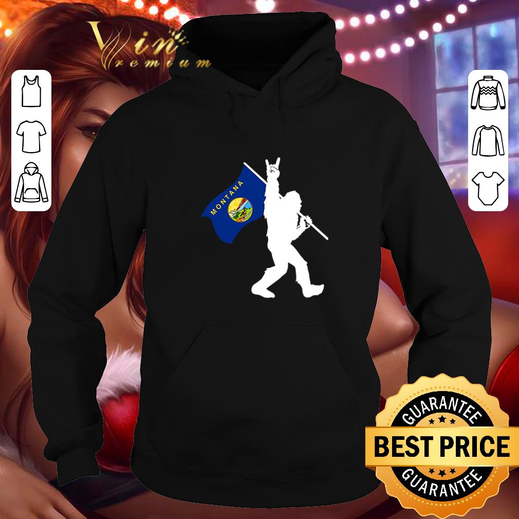 Pretty Bigfoot hold Montana State Flag shirt 4 - Pretty Bigfoot hold Montana State Flag shirt